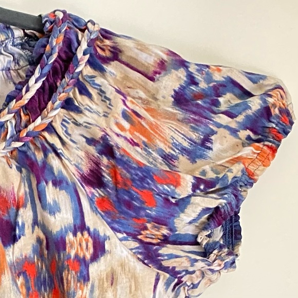 Chaps Crew neck PURPLE short sleeve tee Braided neckline t-shirt blouse size XL - Picture 4 of 7